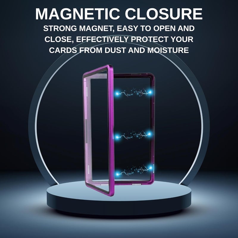 RedCap Magnetic Aluminum Graded PSA Slab Guard UV Resistant Glass 35PT Premium Protector Display Case For Standard PSA CGC Graded Sport Trading Cards - Amethyst - Image 4